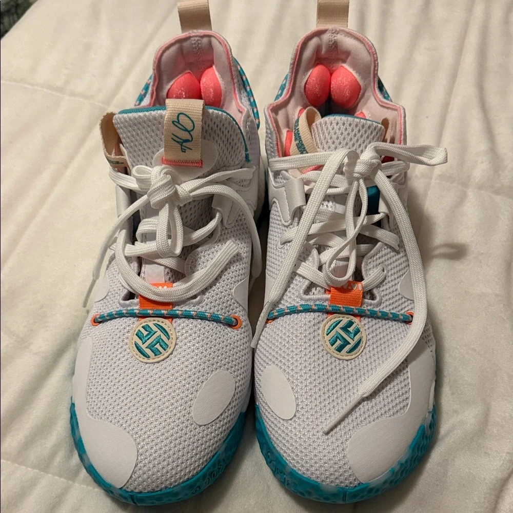 adidas Kids White and Teal Sneakers